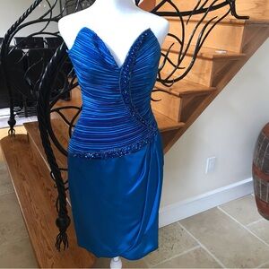 Morton Myles  Blue Strapless Dress Size 6